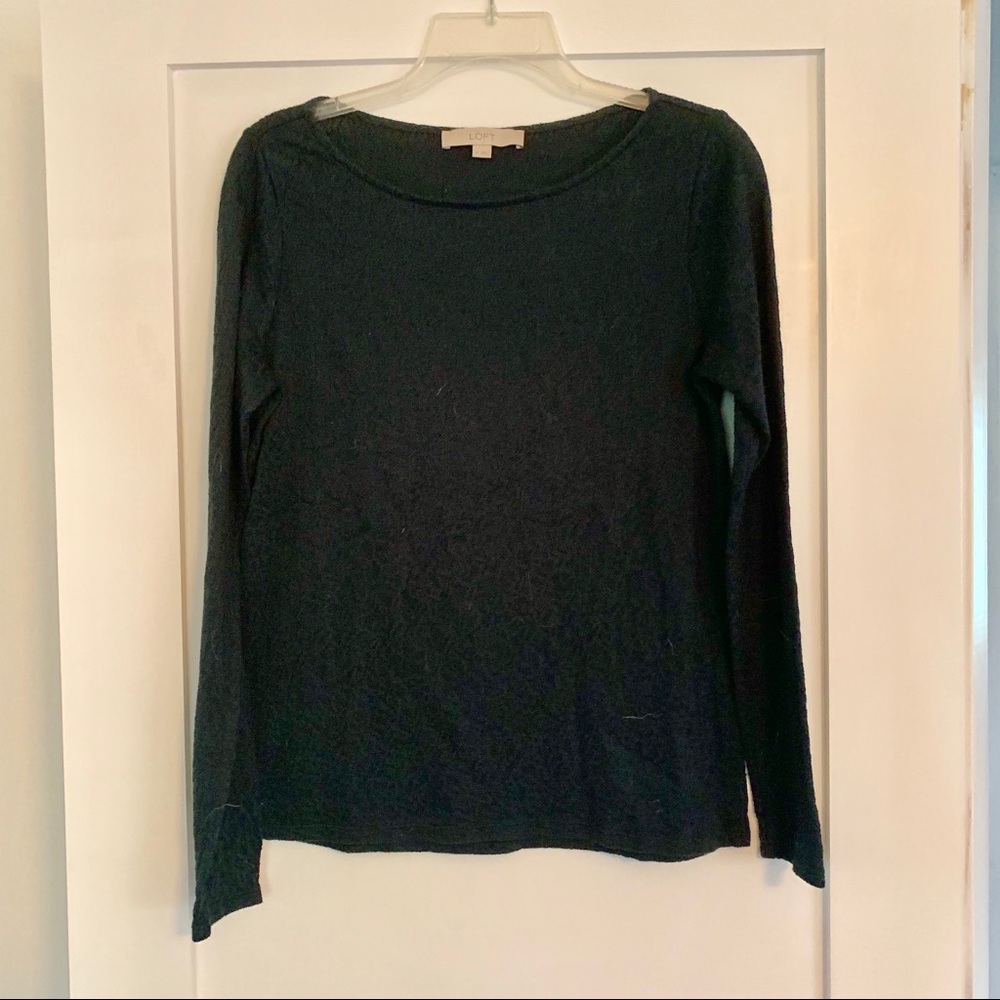 Dark blue green long sleeve lace shirt